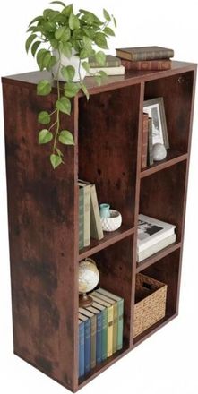 Relaxdays Relaxdays bookcase, 5 shelves, H x W x D 80 x 50 x 24 cm, vintage wood look, books, files & media, living room, brown