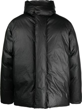 Heron Preston Hooded Puffer Down Jacket - Heren - Winterjassen - Zwart - M - Polyester - Jassen