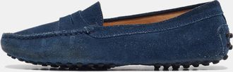 Tod's Tods Blue Suede Gommino Penny Loafers