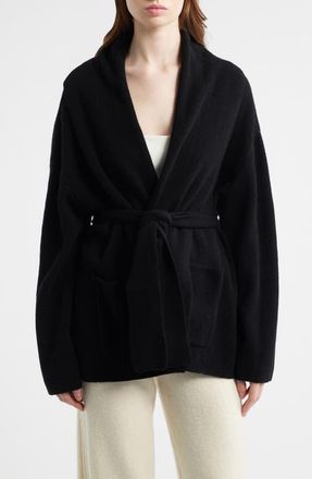 House of CB Madison Wool Drape Cardigan in Black at Nordstrom, Size X-Small