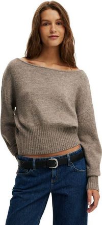 Cotton On Womens Softest Luxe Off Shoulder Knit in Acorn Marle at Nordstrom, Size Xx-Small