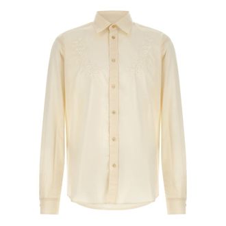 Valentino Garavani Heren, Overhemden, Beige, Maat: L Katoen