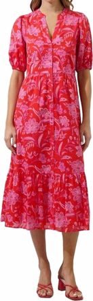 Sugarlips Cedia Floral Button Midi Dress In Aria