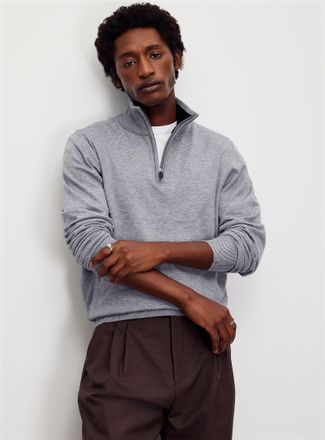 Projek Raw Mens Zip-neck supple knit sweater