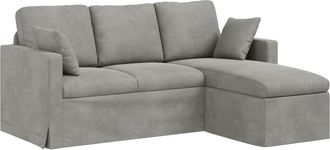 vidaXL Sof&aacute; Gris Claro 178 X 134 X 80 Cm Terciopelo Vidaxl
