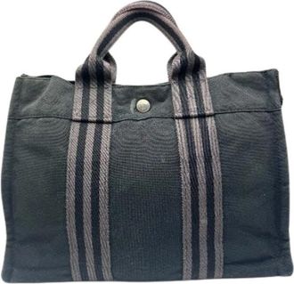 Herm&egrave;s Pre-owned Canvas Mini Tote Bag - Dames - Vintage Shopper - Zwart - ONE Size - Katoen - Vintage