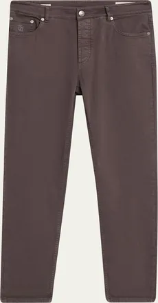 Brunello Cucinelli Mens Dyed Denim Slim-Straight Leg Five-Pocket Pants