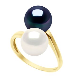 Ateliers Saint Germain Ring Jij & Ik - Geel Goud - 2 Echte Gecultiveerde Zoetwater Peren Ronde 8-9 mm