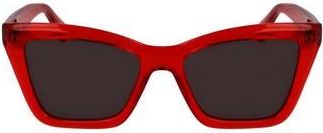 Ferragamo 53mm Rectangualr Sunglasses in Transparent Red at Nordstrom Rack