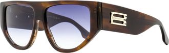 Victoria Beckham Womens B-Monogram Tapered Sunglasses VB676S 227 Brown Horn 55mm