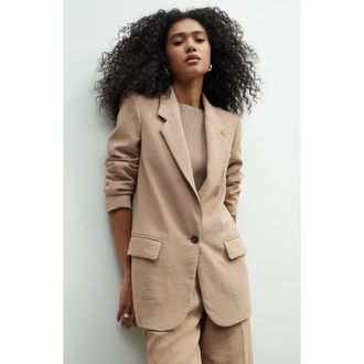 Open Edit The Curator Relaxed Blazer in Tan Portabella at Nordstrom Rack, Size X-Large