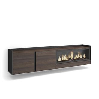 Skraut Home Skraut Home - Mueble Tv, Televisi&oacute;n, Muebles De Sal&oacute;n, Almacenaje, 212x35x50cm, Para Tv Hasta 80, Chimenea El&eacute;ctrica Xxl, Colgado, Suspendido, Estilo 