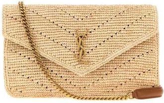 Saint Laurent Raffia Loulou Shoulder Bag Palebrownbrick Borse A Tracolla
