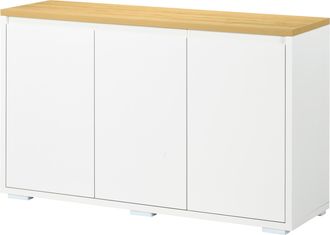 HOMCOM Homcom Mobile Multifunzionale Con 2 Armadietti Con 3 Ante Bianco 120x37x75cm