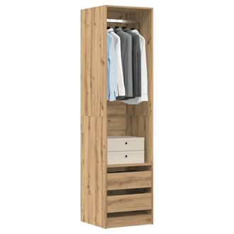 Berkfield Home Wardrobe Artisan Oak 50x50x200 cm Engineered Wood in Brown | Size: 50 x 50 x 200 cm
