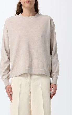 Agnona Wool, Silk and Cashmere Blend Crewneck Jumper with Ribbed Trims
