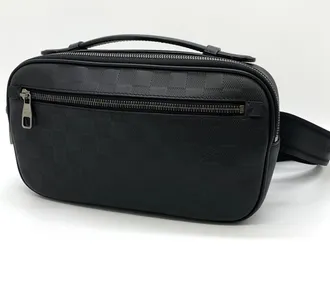Louis Vuitton Black Leather Sling Bag (Pre-Owned)