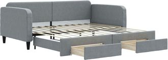vidaXL Vidaxl - Sof&aacute; Cama Nido Con Cajones Tela Gris Claro 100x200 Cm
