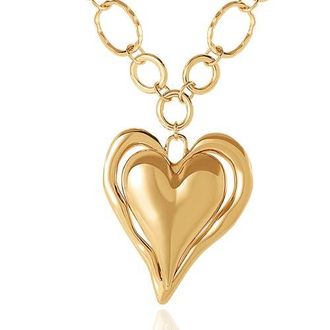 BCBGeneration Linked Chain Heart Pendant Necklace in Gold at Nordstrom