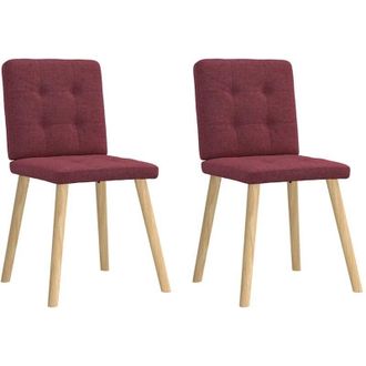 vidaXL Sedie da Pranzo 2 pz Rosso Vino in Tessuto - Vidaxl