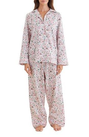 Papinelle Sleepwear Christmas Stars Cotton Sateen Pajamas in Berry Pink at Nordstrom Rack, Size Xx-Large