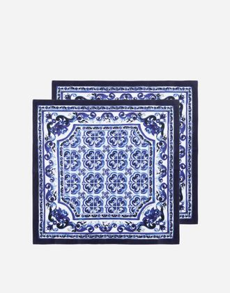 Dolce & Gabbana Set Of 2 Linen Napkins - Napkins Multicolor Onesize