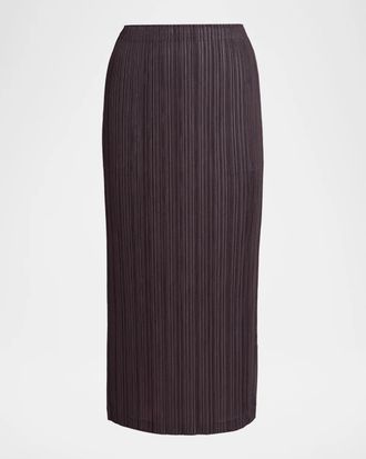 Issey Miyake Thicker Bottoms Pliss&eacute; Midi Skirt