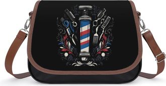 Generic Barber Hairdresser Beard Hairstyle Small Womens Crossbody Bags Shoulder Handbag with Adjustable Strap for Travel