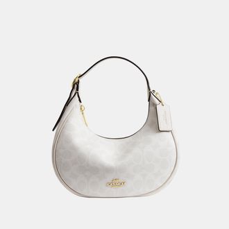 Coach Womens Emily Shoulder Bag In Signature Canvas - White - One Size