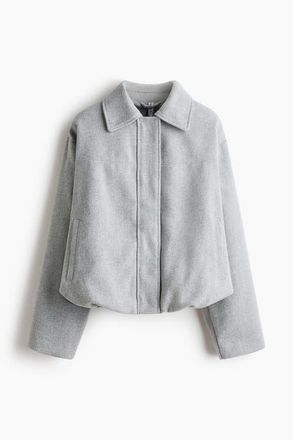 H&M Collared Bomber Jacket in Gray at Nordstrom, Size Xx-Large