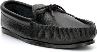 Generic Mens Moccasin-Style Leather Slippers - Black, Size 11 UK - Classic, Solid, Fathers Day