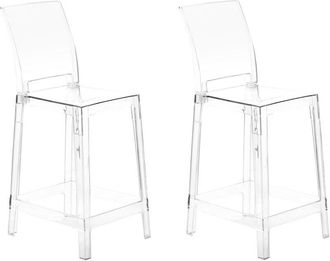 Beliani Beliani - Set of 2 Modern Bar Stools Transparent Plastic Kitchen Chairs Wellington