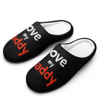 Generic I Love My Daddy Mens House Slippers Memory Foam Washable Cotton Slip on Home Shoes