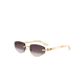 Cartier Sunglasses, female, Yellow, Size: 56 MM D&eacute;cor C Sunglasses