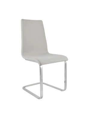 Tommychairs Tommychairs Silla London Patas De Acero, Asiento Tapizado En Tela Gris Perla