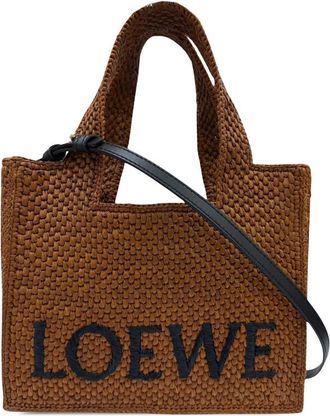 Loewe Pre-owned Loewe Small Raffia Font Tote Ladies 4CKJKAY50CTWRLZY