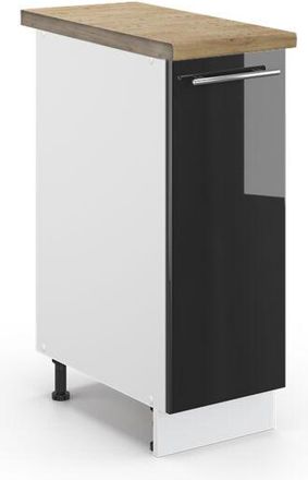 Vicco Armario De Farmacia Fame-line, Antracita Alto Brillo, 30 Cm, Et Roble