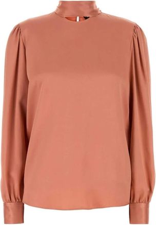 Tom Ford Overhemden, Dames, Roze, S, Satijn, Zijden Satijnen Blouse
