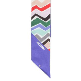 Missoni Silk Zigzag Print Scarf - Purple