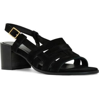 Aquatalia Dimaro Weatherproof Slingback Sandal in Black Suede at Nordstrom, Size 9.5