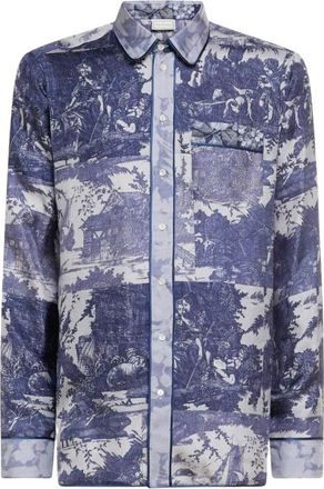 Pierre-Louis Mascia Aloe Longsleeve Shirt - Dames - Overhemden - Blauw - XL - Overhemden