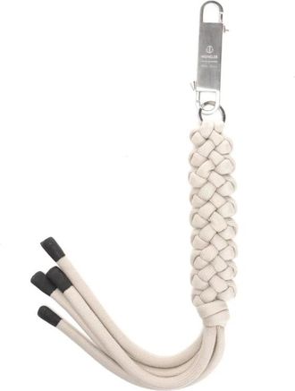 Moncler Accessoires, unisex, Wit, ONE Size, Katoen, Gevlochten Sleutelhanger van Touw