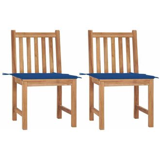 vidaXL Sillas De Jard&iacute;n 2 Unidades Madera Maciza De Teca Con Cojines Vidaxl
