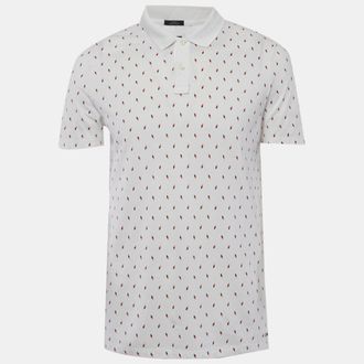 HUGO BOSS Boss By Hugo Boss White Printed Pique Polo T-Shirt