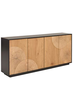 Xora Sideboard, Schwarz, Eichefarben, Holzwerkstoff, 4 Fächer, 180x81x40 cm, Bsci, Beimöbel erhältlich, stehend, Kleinmöbel, Kommoden