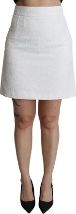 Dolce & Gabbana Gegraveerde Mini Rok A-Lijn Wit