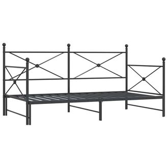 Berkfield Home Daybed with Trundle without Mattress Black 100x200 cm Steel