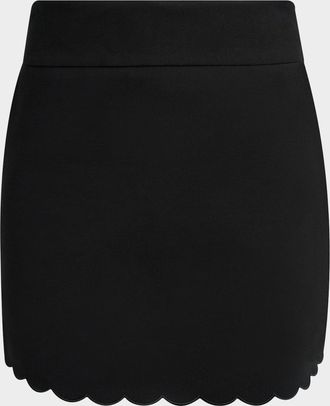 Chlo&eacute; Scalloped Soft Cavalry Mini Skirt