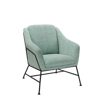 Koketto Home Butaca baja en tejido jaspeado color menta y estructura de metal