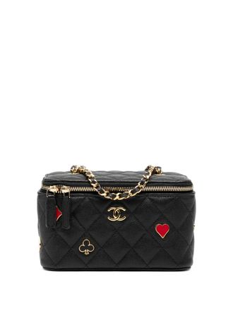 Chanel 2021-2025 Small Quilted Caviar Coco Casino Vanity Case With Chain crossbody bag - women - Caviar Leather - One Size - Black